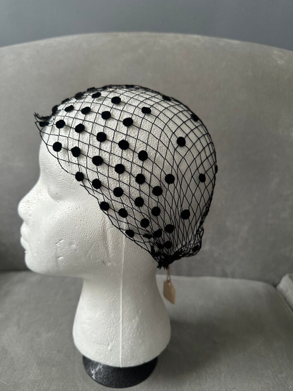 Vintage 1950s hair net fascinator Juliet cap
